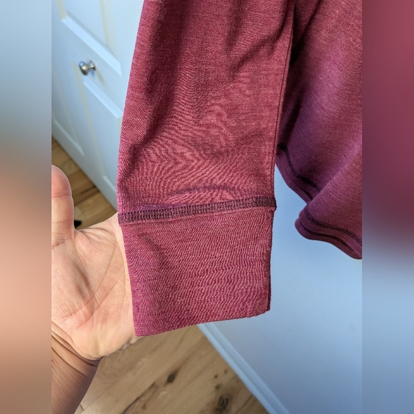 PRANA Women Long Sleeve Polo Shirt Size Large 5 Buttons Closure Dark Pink - Picture 5 of 11